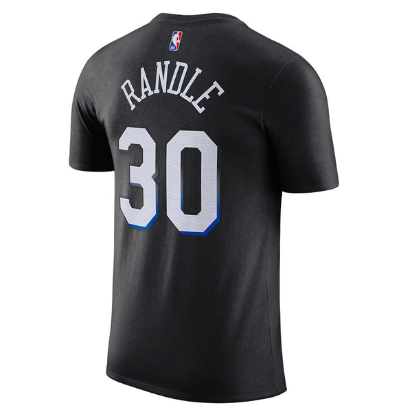 Julius Randle Nike City Edition Name & Number T-Shirt in Black - Back View