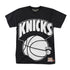 Mitchell & Ness Knicks Big Face T-Shirt in Black and White - Front View