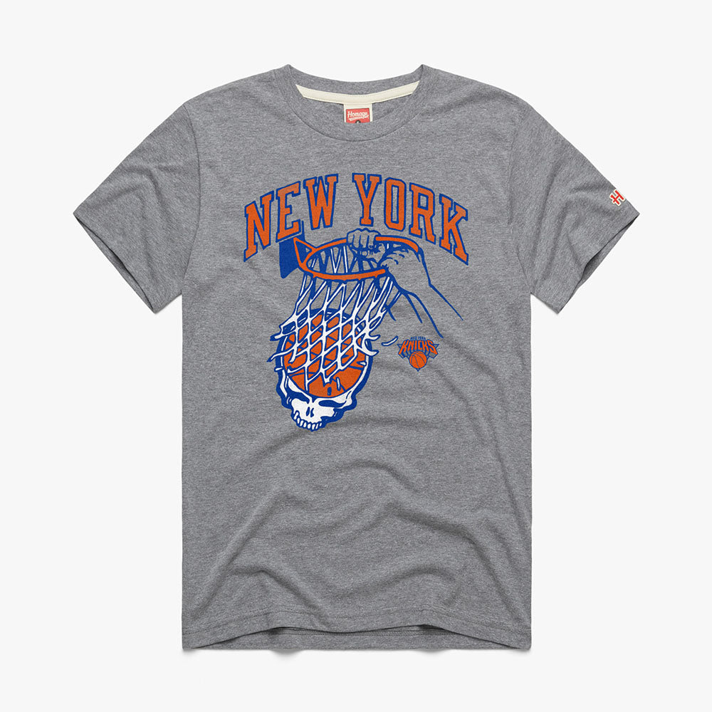 Homage Knicks x Grateful Dead T-Shirt in Grey - Front View