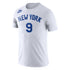 Knicks RJ Barrett Nike Classic Name & Number Tee in White - Front View