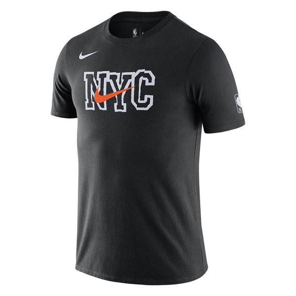 Nike Knicks 21-22 City Edition Essential Tee in Black - Front View