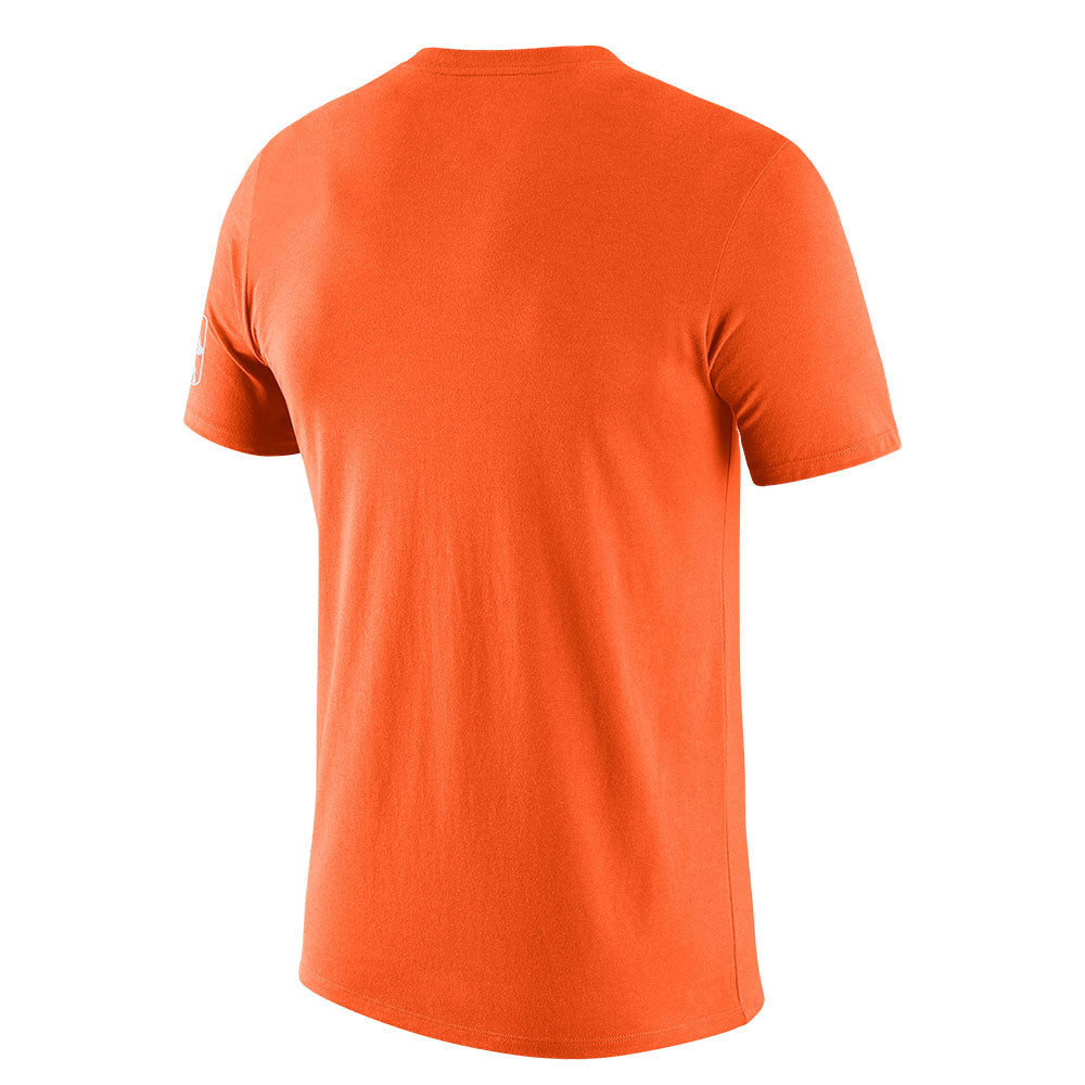 Nike Knicks 21-22 City Edition Essential Tee in Orange - Back View