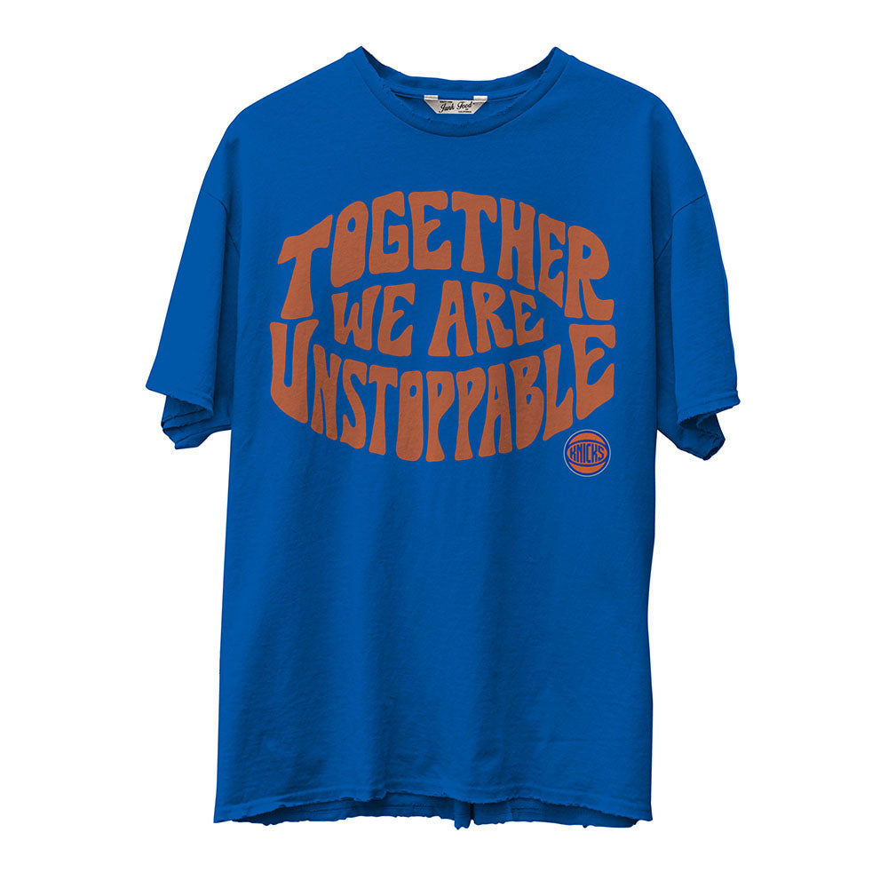 Junk Food Knicks Together Unstoppable Tee in Blue - Front View