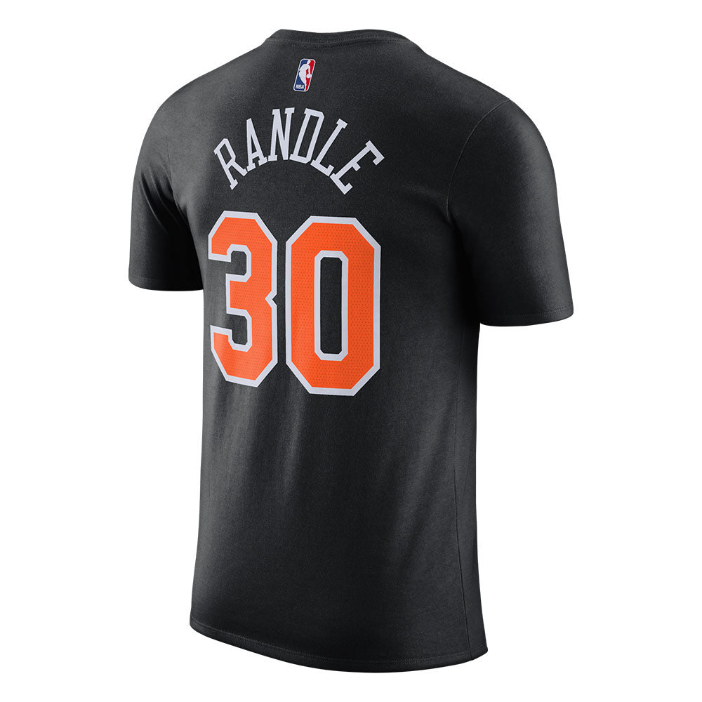 Julius Randle Nike 21-22 City Edition Name & Number Tee in Black - Back View