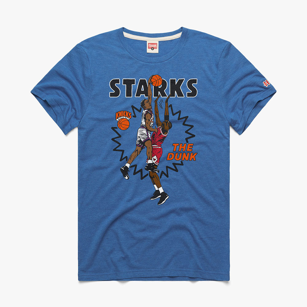 Homage John Starks Dunk Graphic Tee in Blue - Front View