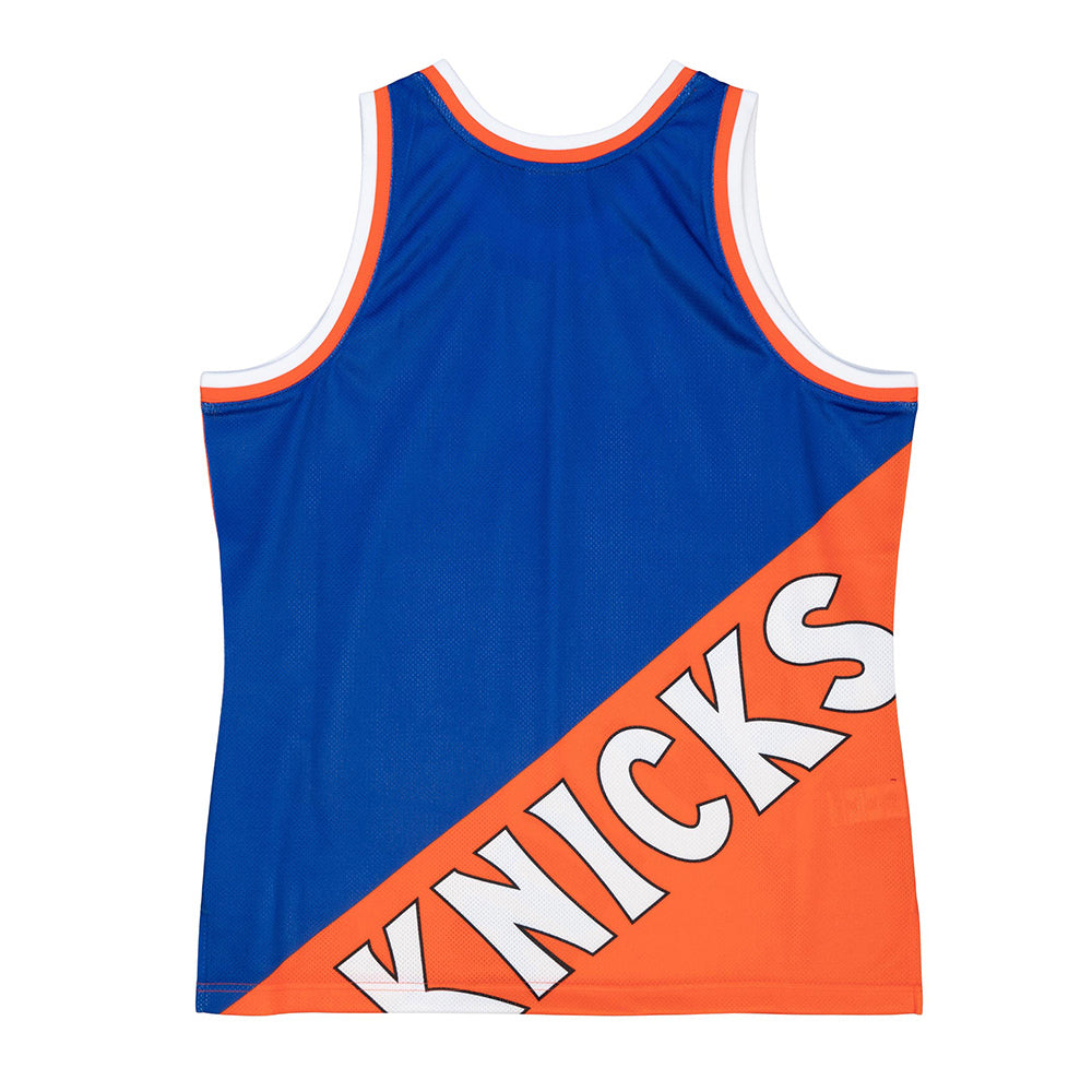 Mitchell & Ness Youth Mitchell & Ness Orange/Blue New York Knicks Hardwood  Classics Big Face 5.0 Jersey