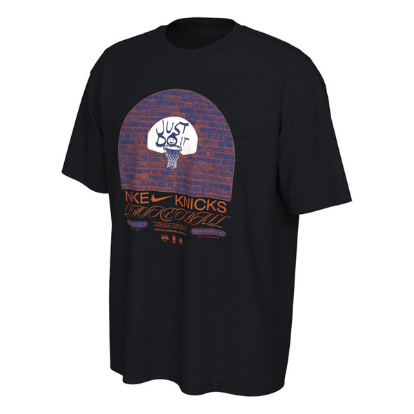 Nike Knicks Courtside Max90 Hoop Graphic Tee In Black - Front View