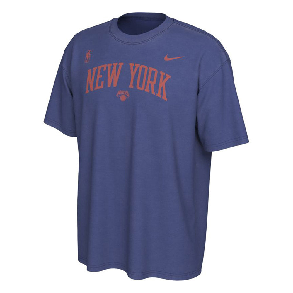 Nike Knicks Courtside Max90 New York Royal Tee In Blue - Front View