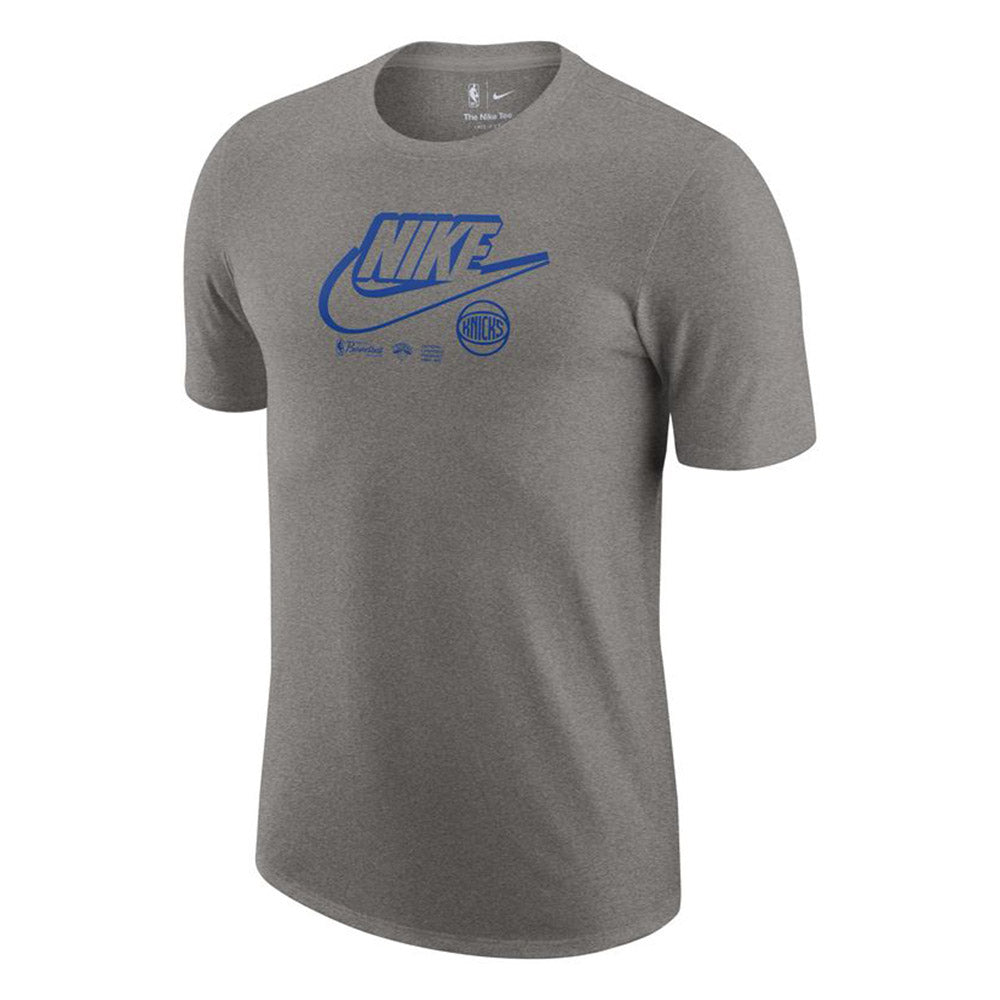 Nike Knicks Swoosh Logo Grey Tee - Front View