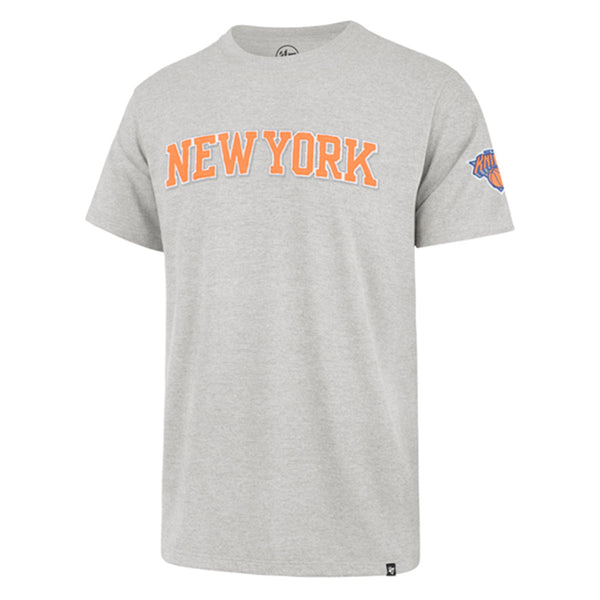 '47 Brand Knicks Franklin Fieldhouse Wordmark Tee In Grey - Front View