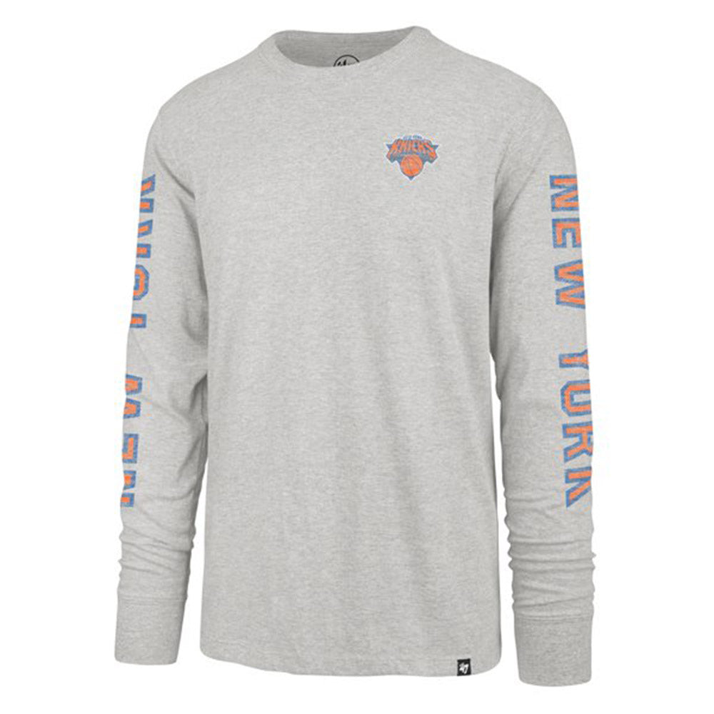 47 Brand Men's White New York Knicks City Edition Downtown Franklin Long  Sleeve T-shirt