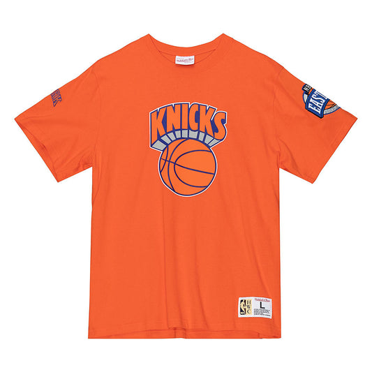 Mitchell & Ness Knicks Origins Tee in Orange- Front View