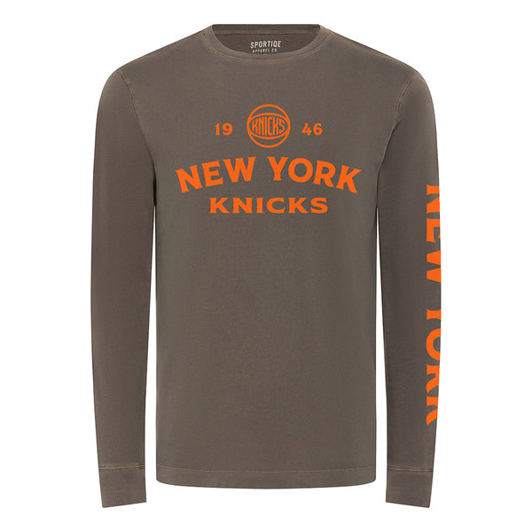 Sportiqe Knicks Mohave Pewter Longsleeve Tee In Grey - Front View