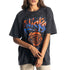 Wild Collective Knicks Band Tee In Black - Front View On Model