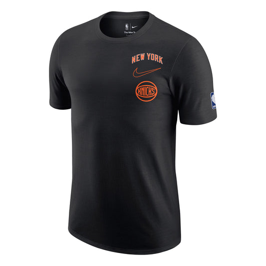 New York Knicks Nike City Edition 22-23 Courtside Tee In Black - Front View