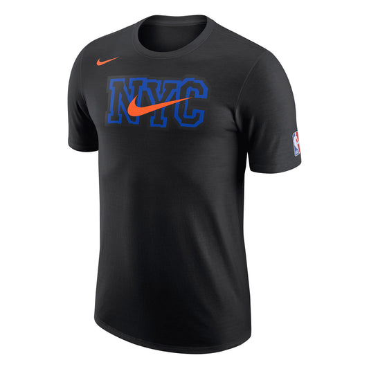 New York Knicks Nike City Edition 22-23 Black Wordmark Tee - Front View