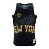 Mitchell & Ness Knicks Big Face 4.0 Fashion Tank In Black & Gold - Front View