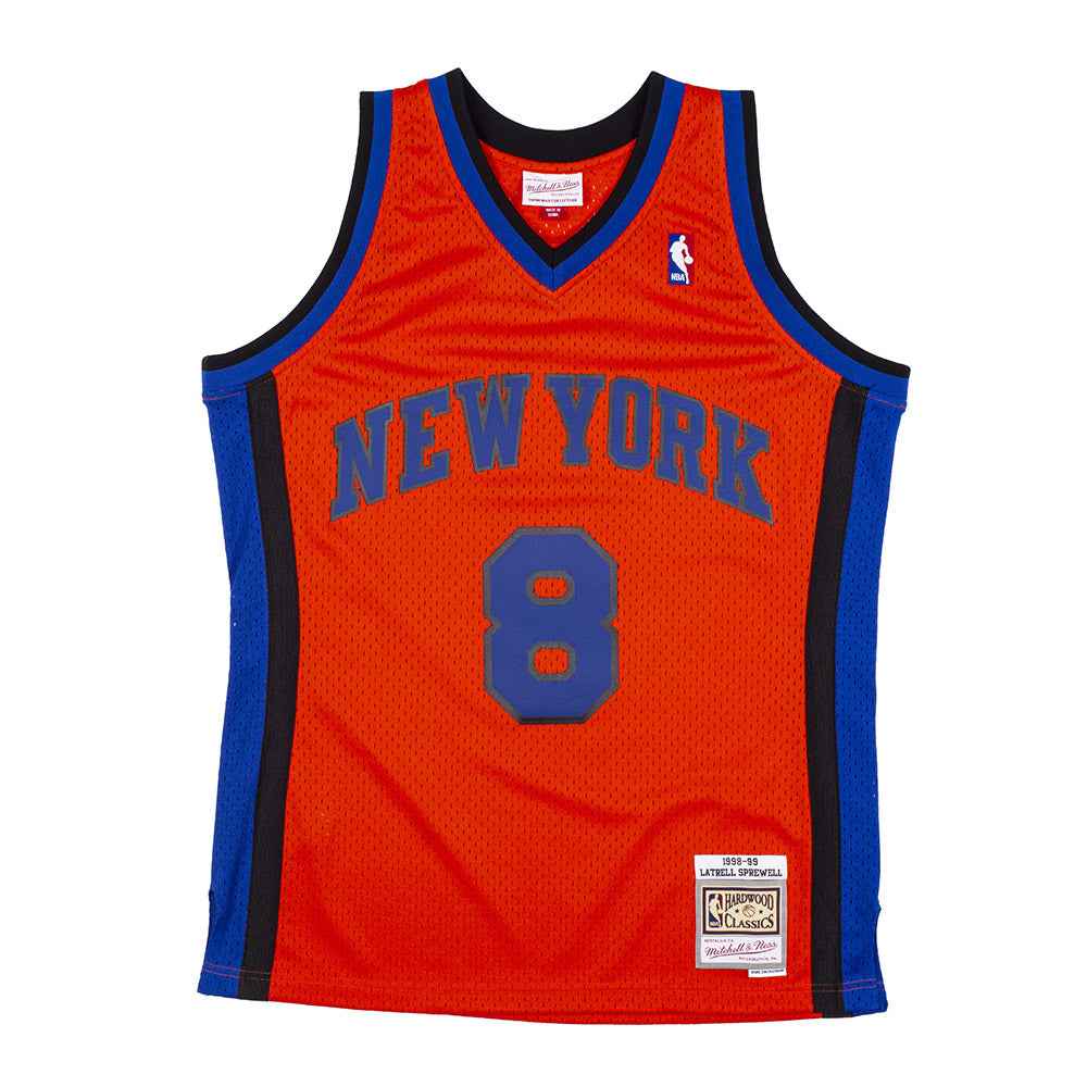 Mitchell & Ness Latrell Sprewell 1998 Throwback Jersey in Orange - Front View