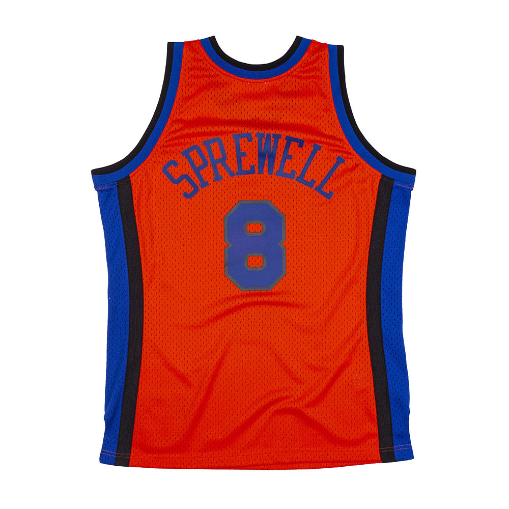 Mitchell & Ness, Shirts, Mitchell Ness Latrell Sprewell Swingman Jersey  Road Ny Knicks 9899 Size M