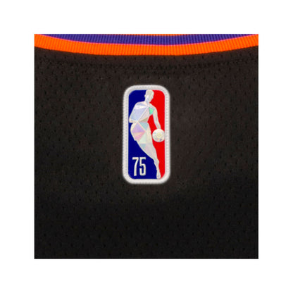 New York Knicks Youth Julius Randle Nike City Edition Jersey in Black- Patch Close Up