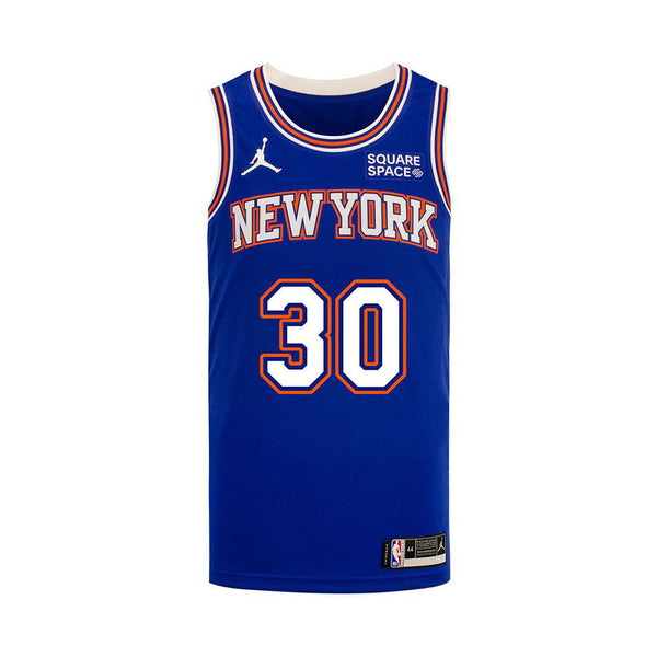 Youth 21-22 Julius Randle Statement Swingman Jersey in Blue - Front View