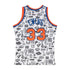 Mitchell & Ness Knicks Doodle Patrick Ewing #33 Swingman Jersey In White - Back View