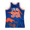 Mitchell & Ness Knicks Hyper Hoops Patrick Ewing #33 Swingman Jersey In Blue & Orange - Back View