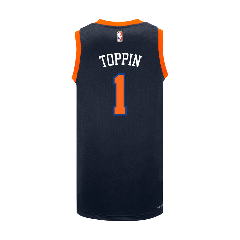 Knicks Nike Obi Toppin White Diamond Authentic Jersey