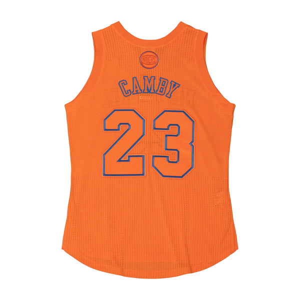 Mitchell & Ness Knicks 2012 Christmas Day Marcus Camby Jersey In Orange - Back View