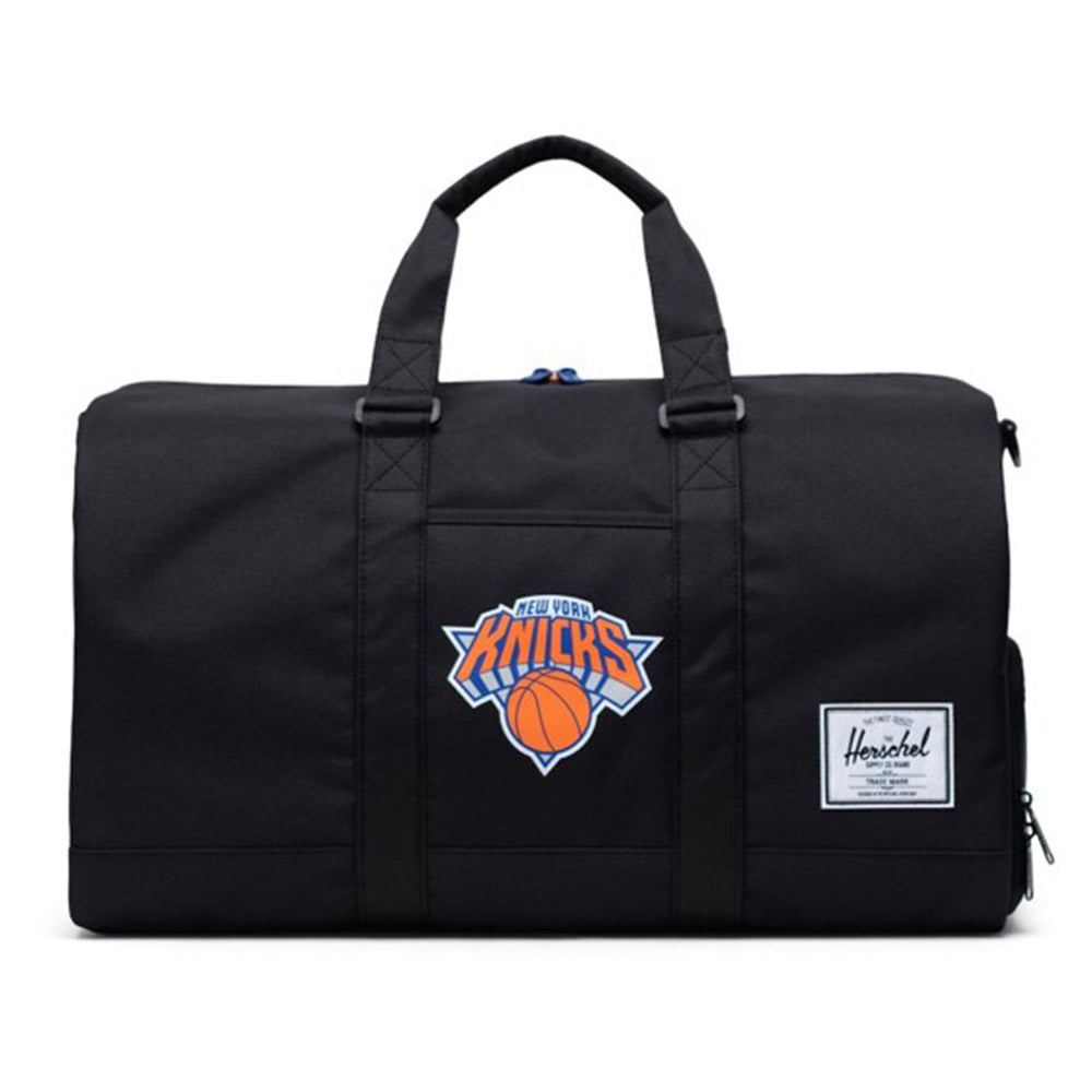 Knicks Herschel Supply Co. Novel Duffel Bag in Black - Front View