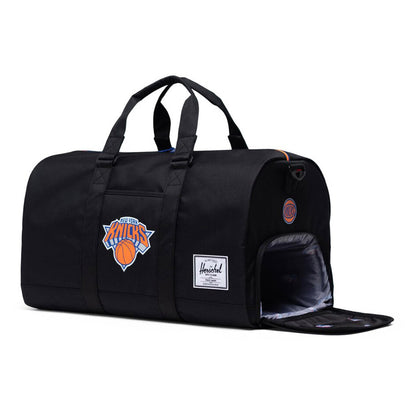 Knicks Herschel Supply Co. Novel Duffel Bag in Black - Front Left View