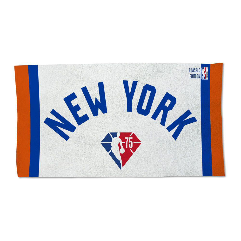 Wincraft Knicks Classic Edition Bench Towel in White - Front View