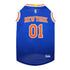 New York Knicks Pet Mesh Basketball Jersey in Blue - Back View