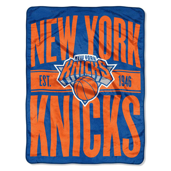 Northwest Knicks 50x60 Raschel Throw Blanket in Blue and Orange
