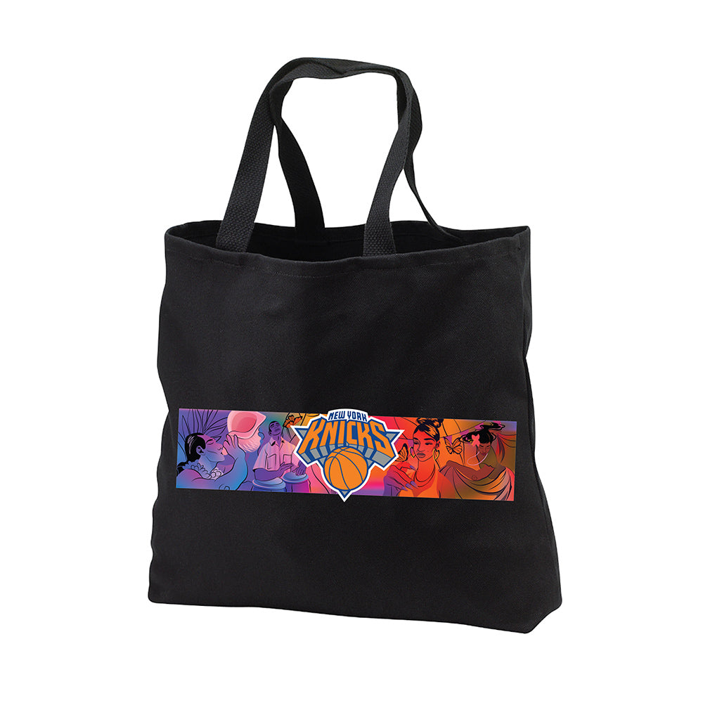Exclusive New York Knicks Hispanic Heritage Tote Bag In Black - Front View