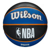 Wilson Knicks Tribute Basketball In Blue, Black & Orange - Back View
