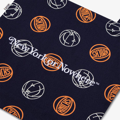 NYON X Knicks "Full Court" Tote In Black, Orange & White - Zoom View On Front Graphic