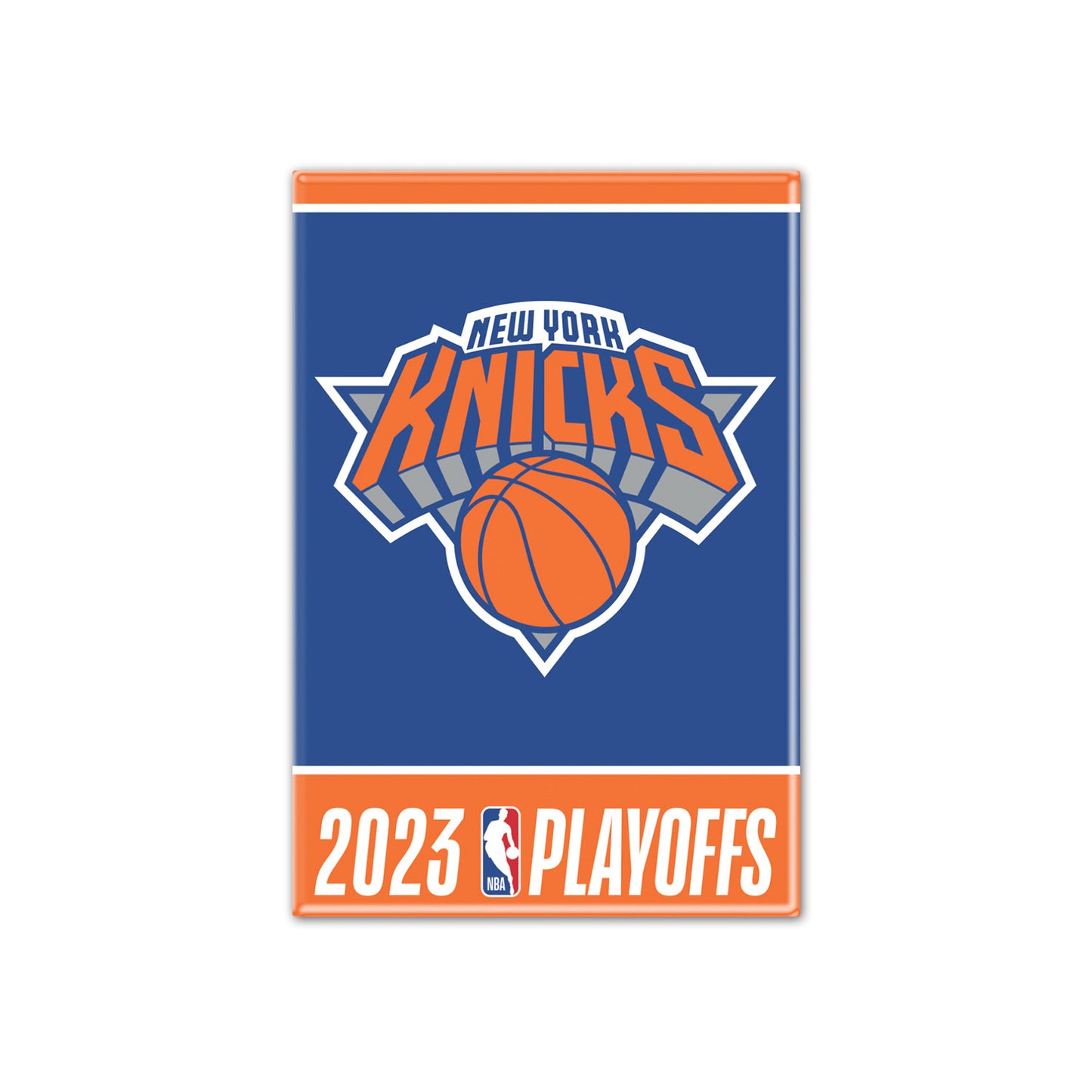 Wincraft Knicks 22-23 Playoff Fridge Magnet - In Blue And Orange - Front View