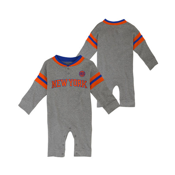 Infant Knicks Defender Onesie in Grey - Front and Back View