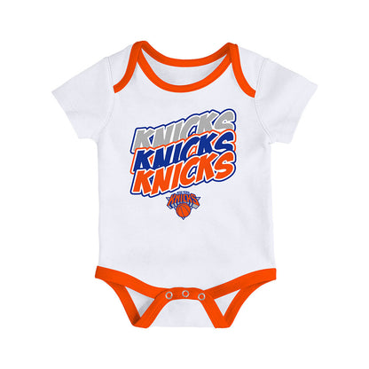 Newborn Knicks 2 Pack Tie Dye Creeper in White - Front View