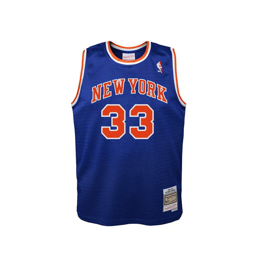Lids Patrick Ewing New York Knicks Mitchell & Ness Hardwood Classics  1991-92 Split Swingman Jersey - Blue/Orange