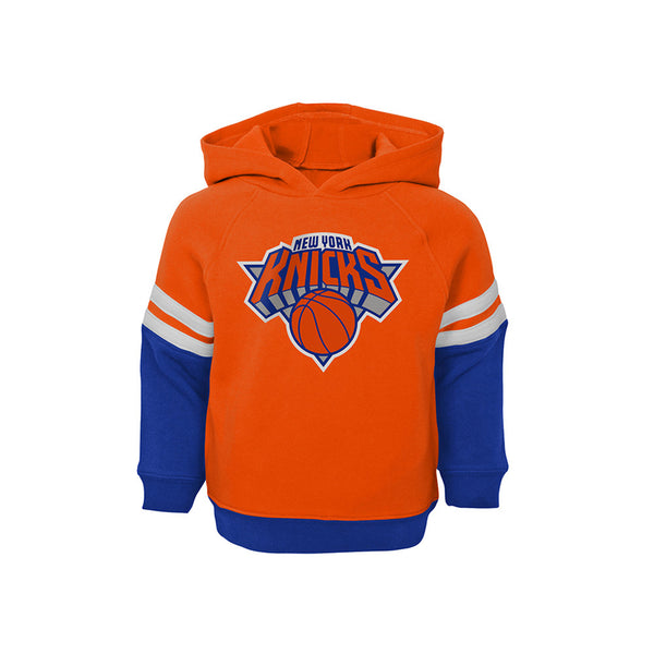 Toddler Knicks Miracle on Court Hoodie and Pant Set In Orange & Blue - Sweatshirt Front View