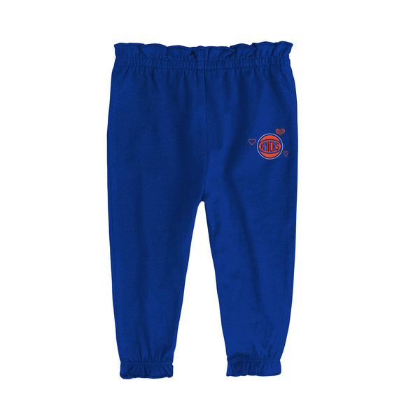 Infant Knicks I Love Basketball Onesie and Pant Set In Blue - Pants Front View