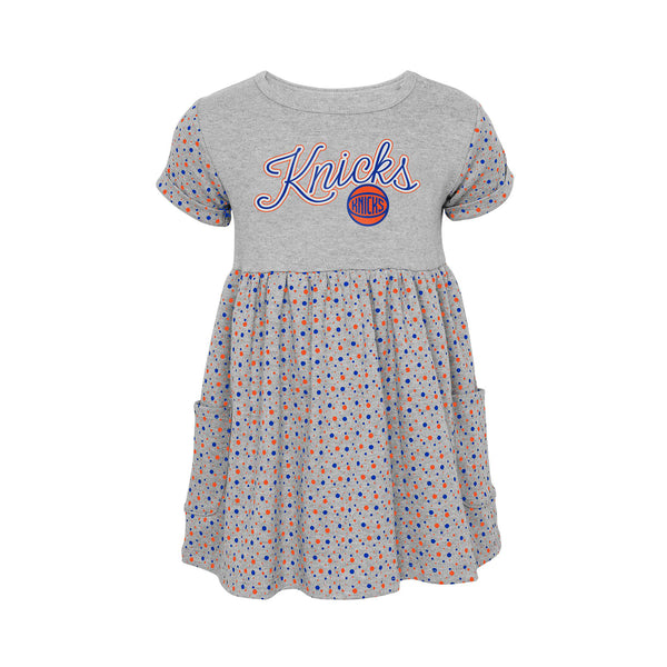 Infant Knicks Spirit Fingers Cotton Dress In Grey - Front View