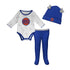 Newborn Knicks Dream Team Creeper, Pant and Hat Set In White & Blue - Combined View