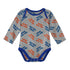 Newborn Knicks 2-Pack Long Sleeve Creeper Set In Grey - Front View Of Individual Creeper