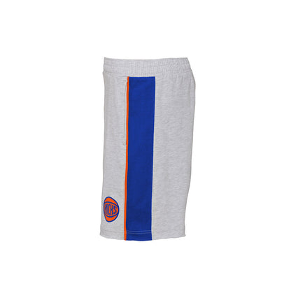 Youth Knicks Swingback French Terry Shorts In Grey - Left Side View