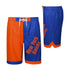 Youth Knicks Board Shorts in Blue and Orange - Front and Left View
