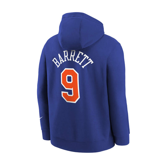 Youth Knicks Barrett #9 Name & Number Hoodie In Blue - Back View