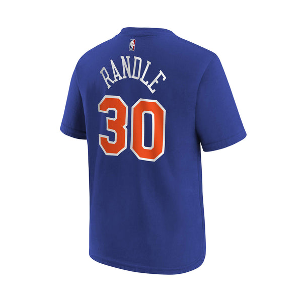 Youth Knicks Randle #30 Name & Number Tee In Blue - Back View